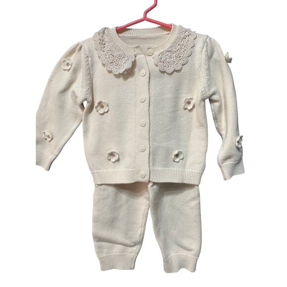 4/$20 Embellished Cream LS Outfit - SHEIN - 2-3Y - Picture 1 of 5